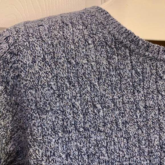 Kim Rogers Navy Blue & White Cable Crew Sweater L - Picture 2 of 8
